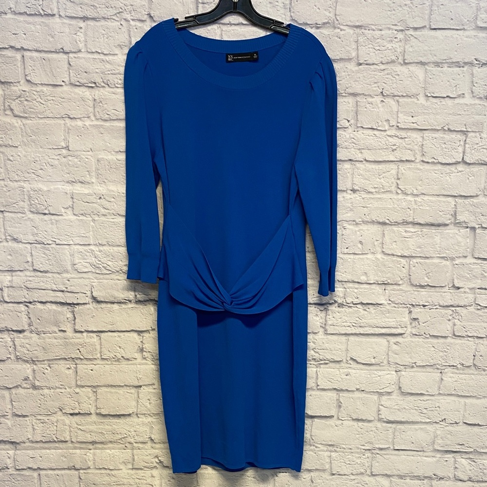 New York & Company Royal Blue Long Sleeve Dress Size XL